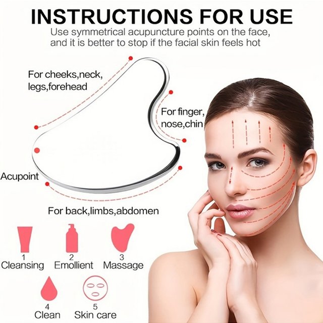 Kit de rouleaux de massage Gua Sha et de glace pour le visage en acier inoxydable – Outil facial rafraîchissant pour réduire les gonflements et prendre soin de la peau – 3 pièces – Beauté