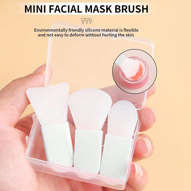 3Pc/1set Silicone Face Mask Brush with Box Professional Mud Cream Brushes Facial SkinCare Tools Mud Film Applicator Beauty Salon
