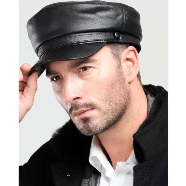 Fashion PU Leather Berets Korean Style Solid Color Sports Cap Leisure Sunscreen Hat Women Men