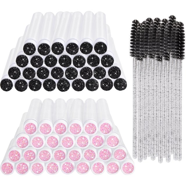 Tubes de brosse à cils en cristal, baguettes de Mascara, peigne à sourcils, conteneur de bobines,