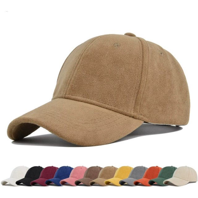 Solid Suede Retro Baseball Caps for men Women Spring Autumn Street Snapback Hip Hop Hat Adjustable Faux Fur Sunscreen Visor Cap