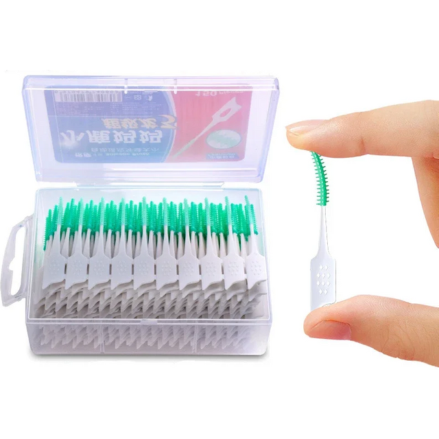200Pcs Interdental Brush Cleaning Soft Cleaning Between Teeth Toothbrush Oral Rubber Teeth Dental Tools Hygiene Care Tools