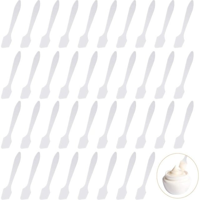 200 Piece Facial Cream Spatulas - Translucent Frosted Spatulas for Mixing & Sampling Cosmetics (8.2x1.5cm)