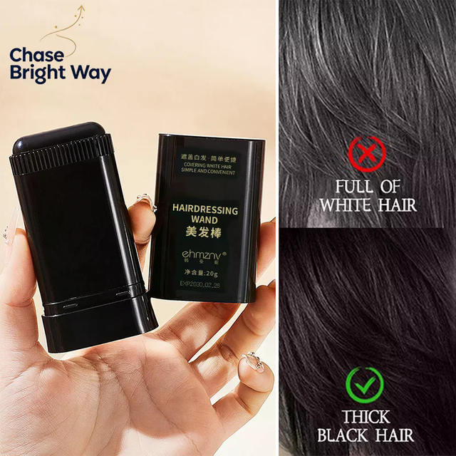 Hair Color Stick for men & Women Quickly Covers Gray White Hair Concealer Hairline Instant Covering Hair Dye Stick Applicator