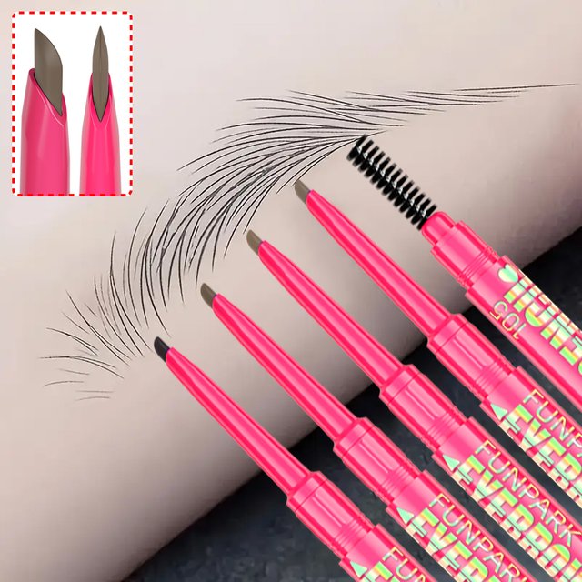 Professional Natural Brown Black Waterproof Eyebrow Pencil Ultra-fine with Brush Lasting 2 in 1 Eye Brown Pen Makeup Women Gift