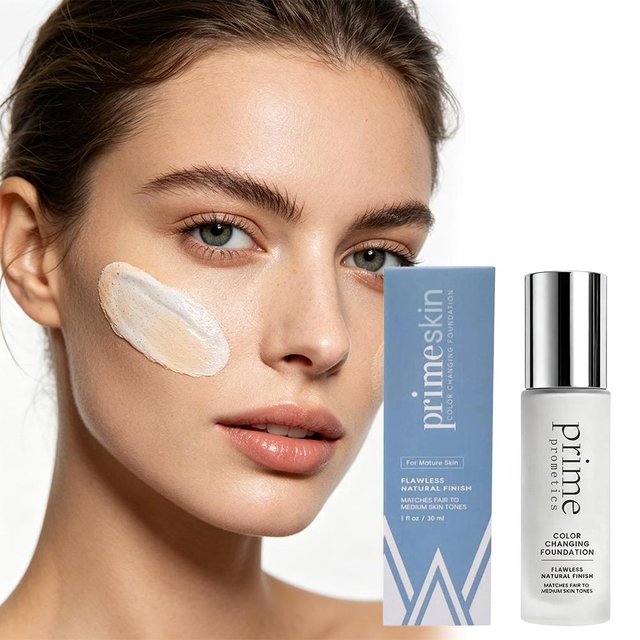 Temperature Color Shift Foundation 30ml Moisturizing Oil Control Waterproof Longwear Natural Finish Face Primer Daily Makeup