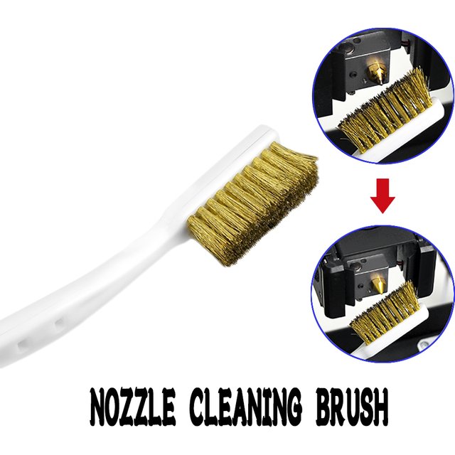 1/2/3Pcs Copper Wire Toothbrush Nozzle For 3D Printer Accessories Ender 3 CR10 MK8 E3D Extruder Cleaner Tool Copper Brush Handle