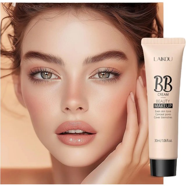 Natural Finish Foundation Cream 30ml Lightweight BB Cover Dark Circles Pores Oil Free Long Lasting Makeup Base