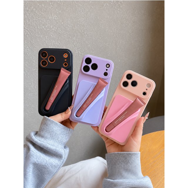 1 Solid Color Silicone Lipstick Phone Holder That Can Be Attached to the Back of the Phone. Portable Lip Gloss Phone Holder Suitable for Most Smartphones. a Great Gift for women on Birthdays and