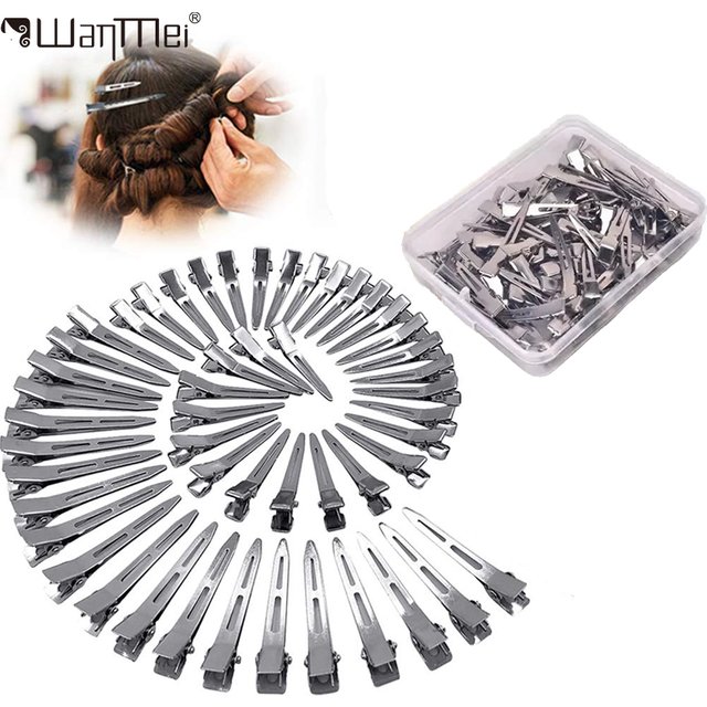 70Pcs Professional Hair Clips, Stainless Steel Duckbill Clips, Salon Hair Styling Tools Hair Sectioning Clips Makeup Application