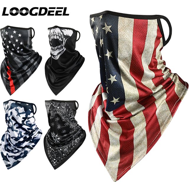 LOOGDEEL Men Skull Cap Headwrap Bandana Face Shield Running Cycling Outdoor Sports Scarves Summer Cold Ice Motorcycle Face Mask