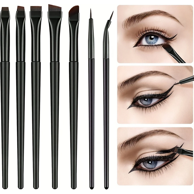 7-Piece New Combination Set Eye Makeup Brush Set, Including Eyebrows, Eyeliner, Flat Brush Anti Allergy Nylon Brush