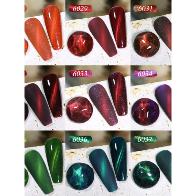 NAILCO 10ml Red Green Cat Eye Gel Nail Polish Colors Soak Off UV LED Manicure Base Top Gels Magnetic Gel Polish Long-Lasting