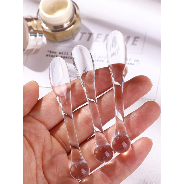 10/5 Piece Set of Cosmetic Spatulas, Cream Scrapers, Acrylic Makeup Spatulas, Mixing Spoons, Eye Cream Roller Tools, Light Beige Facial Care Products