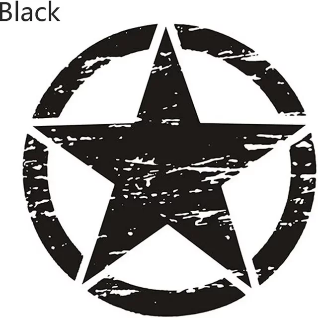 Army Star Car Sticker Off-Road Graphic Decal for Jeep Wrangler Waterproof Sunscreen Vinyl 15cm Hood Decals