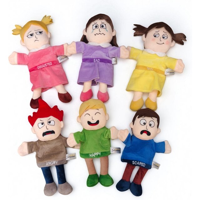 6 Types Emotional Hand Puppet Facial Expression Puppet Emotional Expression Puppet Emotional Education Prop Kid Learning Gift