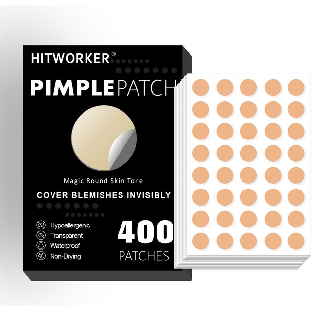 400-Piece HITWORKER Skin-Tone Acne Patches – Breathable Protection, Round Transparent Design, Suitable for Daily Makeup and Skin