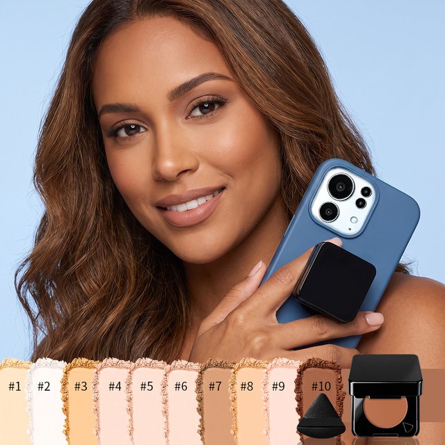 Pressed Setting Powder with Phone Grip Oil Control Face Powder Airbrush Matte Finish Long Wear Makeup Powder for women Daily Use