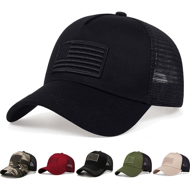 Fashion American Flag Embroidery Baseball Net Caps Spring and Summer Outdoor Adjustable Casual Hats Sunscreen Hat