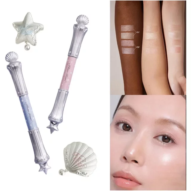 Flower Knows Shell's Jewel New Dual Tip Under Eye Brightener Long Lasting Waterproof Eyebrow Eyeliner Smudge Proof Makeup Tools