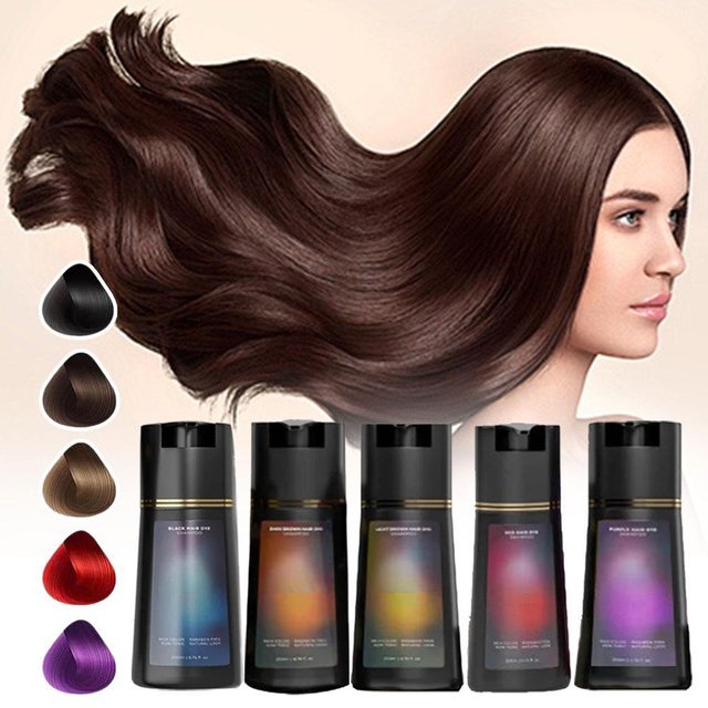 Hair Dye Shampoo Hair Instant Dye Shampoo, Hair Dye Coloring Shampoo For Gray Hair Long Lasting Nourish for men Women 200ml