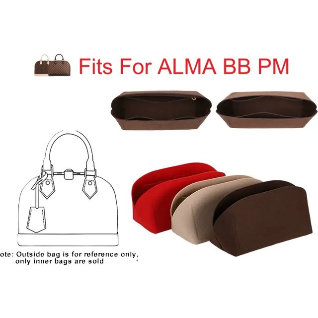 Felt Insert Bag Organizer Bag Fits For L- Alma BB PM Insert Bag in Bag Travel Purse Portable Cosmetic Base Shaper