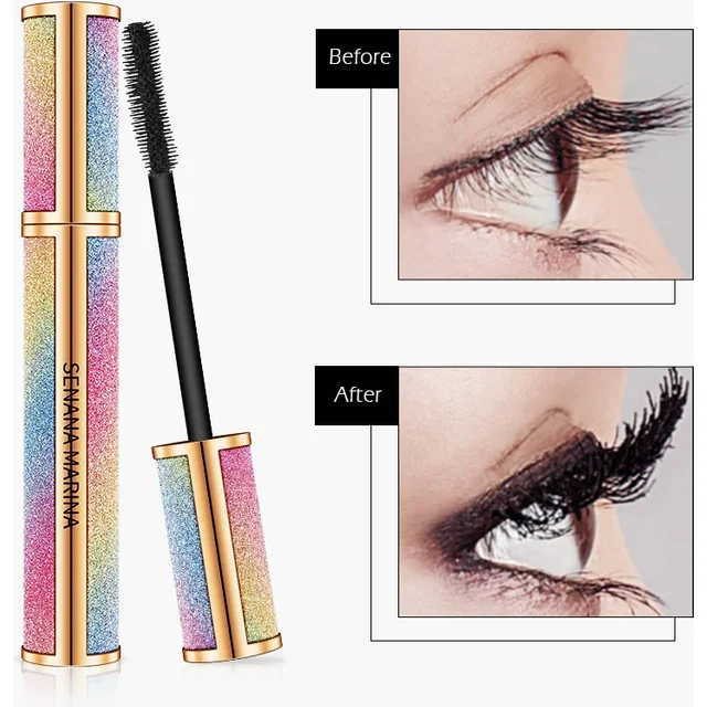 SENANA – cils en Fiber de soie 4D, Mascara épais et allongés, longs, noirs, extensions, brosse,