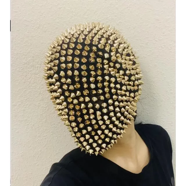 Thorn Diamond Rivet Punk Full Face Mask, Night Club Dance Cosplay, Halloween Masks, Hood Helmet, bal inestone Mask, Fashion