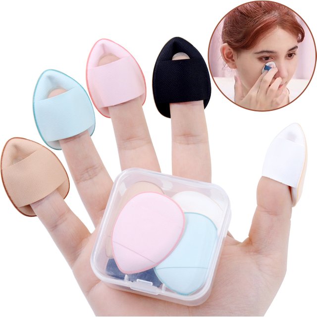 5/10Pcs Mini Finger Puff Foundation Small Air Cushion Powder Sponge Face Concealer BB Cream Cosmetic Applicator Makeup Tools