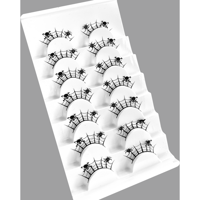 7-Pair Christmas Paper Lashes Festive Holiday Party Eyelash Designs Butterfly Skull castle for Xmas Photos makeup for party