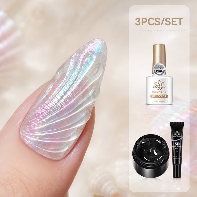 BORN PRETTY 3pcs White Cat Magnetic Gel Polish Set With 5D Sculpting Gel Nail Polish for Create Summer Nails DIY Home Manicure