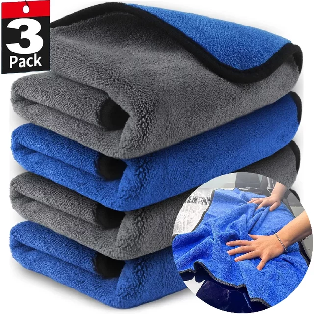motorcyclMicrofiber Cleaning Towel Car Wash Thicken Soft Drying Cloth Car Body Washing Towels Double Layer Clean Rags 30/40/60cm