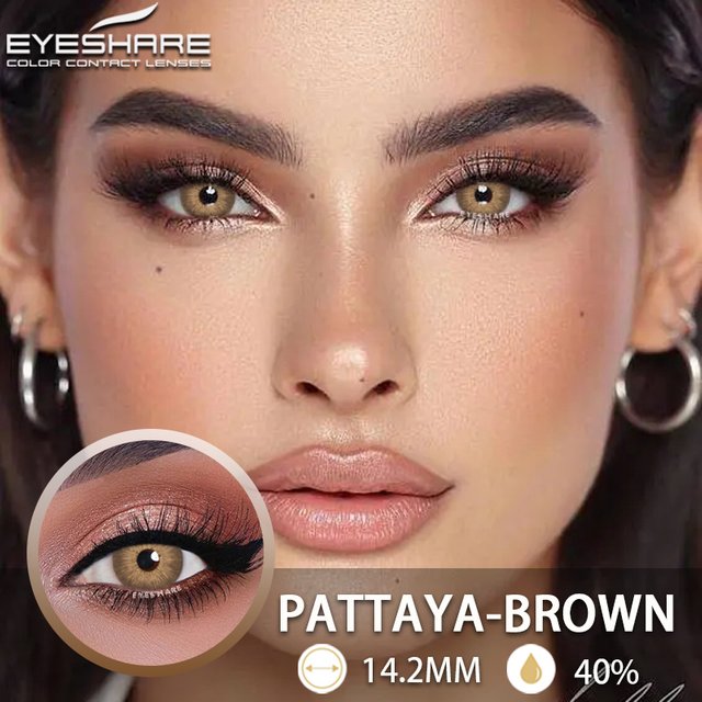 EYESHARE Natural Color Contact Lenses for Eyes 2pcs Brown Eye Colored Lenses Beautiful Pupil Yearly Makeup Blue EyeContacts Lens