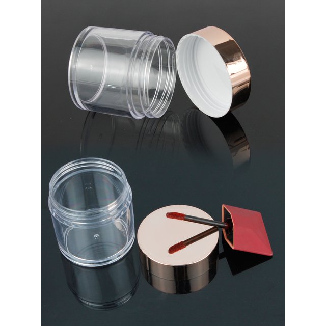 20/30/50pcs 60g Plastic Empty Transparent Nail Glitter Powder Jar with Rose Gold Lid Cosmetic Makeup Cream Jar Loose Powder Pots