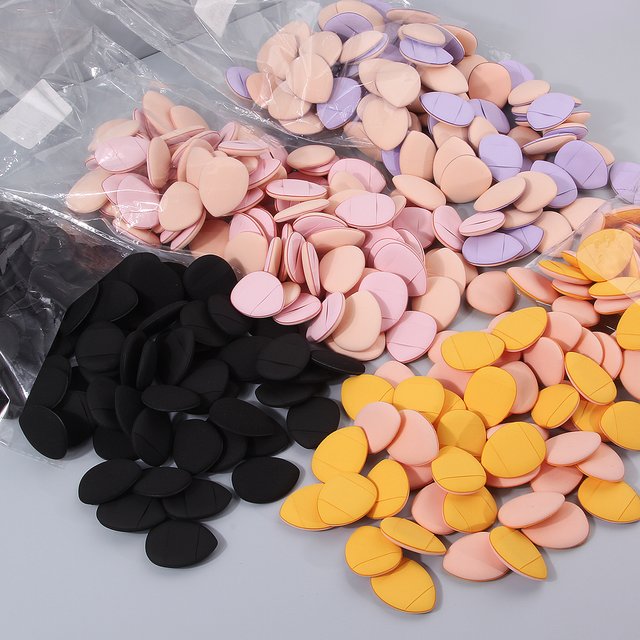 New 100PCS Mini Finger Powder Puffs Sponge Soft Non-Powder-Absorbing Dual-Use For Concealer Foundation Portable Makeup Touch-Ups