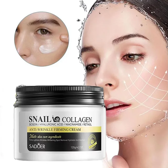 SADOER Snail Collagen Anti Wrinkles Face Cream Firming Moisturizing Skin Whitening Anti-aging Hydrating Facial Cream Skin Care