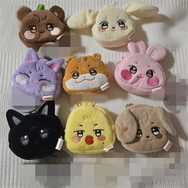 Kpop Ateez Aniteez Shape Plush Coin Purse Kawaii Seonghwa Jongho Mingi Pouch Wallet Headphone Case Cosmetic Travel Bags Gifts