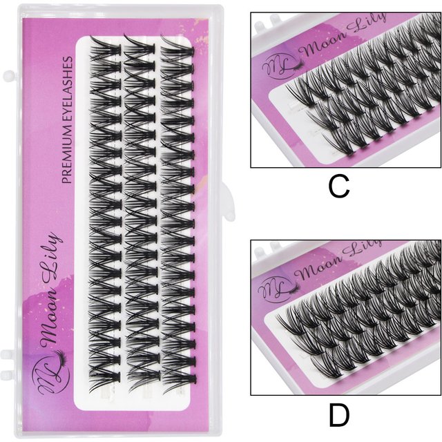 Moonlily Premium 20D Individual Cluster Eyelash Extension Natural Russian Volume Faux Eyelashes Bunches Lashes Makeup Cilias