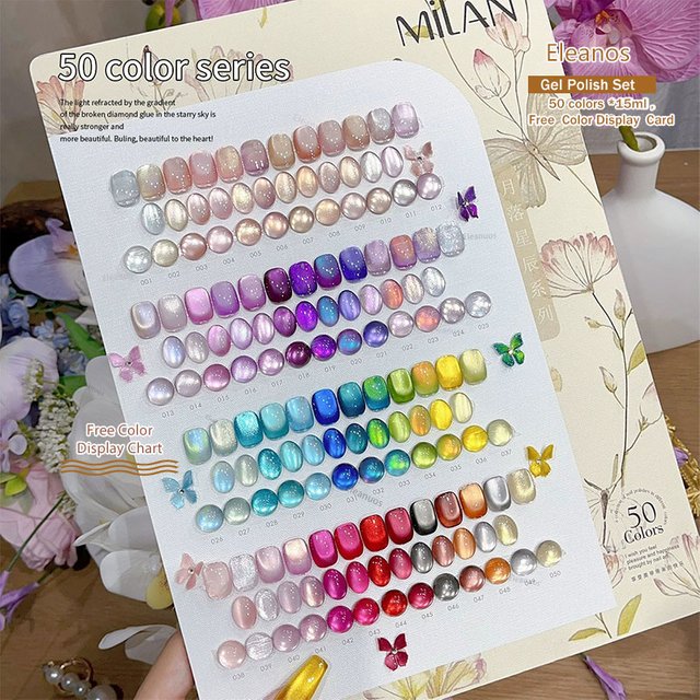 Eleanos Hema Free TPO Free Cat Eye Magnetic Gel 15ml Salon Grade Nail Polish With Color Card For Professional Nail Art Manicure