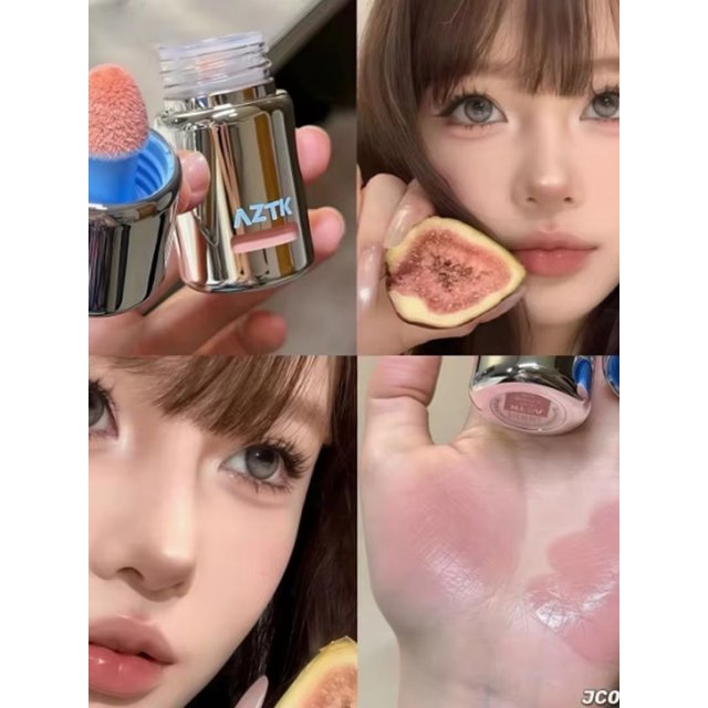 AZTK JC04 Water To Powder Liquid Blush Soft Matte Natural Flush Brightening Cheek Tint Lightweight Blendable Waterproof Makeup