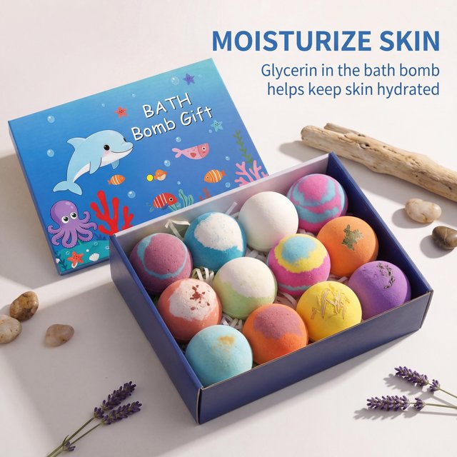 Kids Bath Bombs Set With Surprise Toys Handmade Colorful Bubble Bath Balls Relaxing Funny Perfect Birthday Spa Gift For Children
