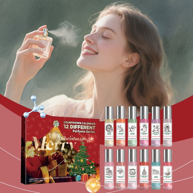 Christmas Colorful Countdown Perfume Gift Set - 12 Unique Fragrances, Heartwarming Christmas Surprises