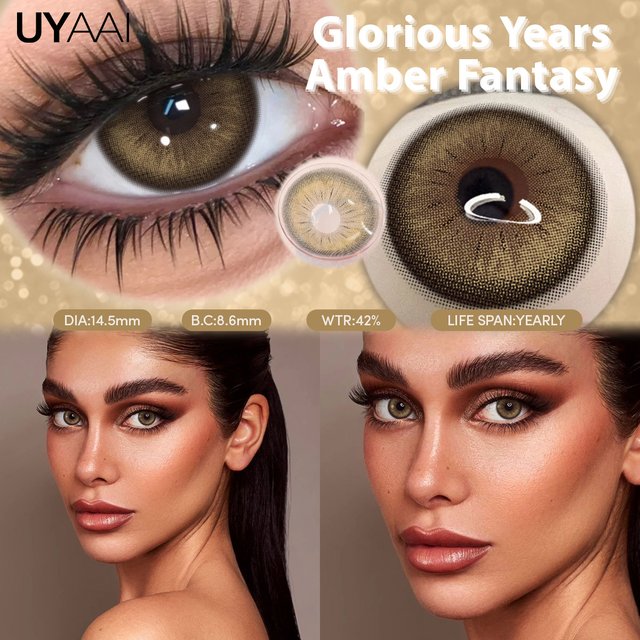 UYAAI Vivid Colored Contact Lenses Natural Brown Lenses Makeup Color Pupils Cosmetics Green Contact Lenses Blue&Grey Pupils Year