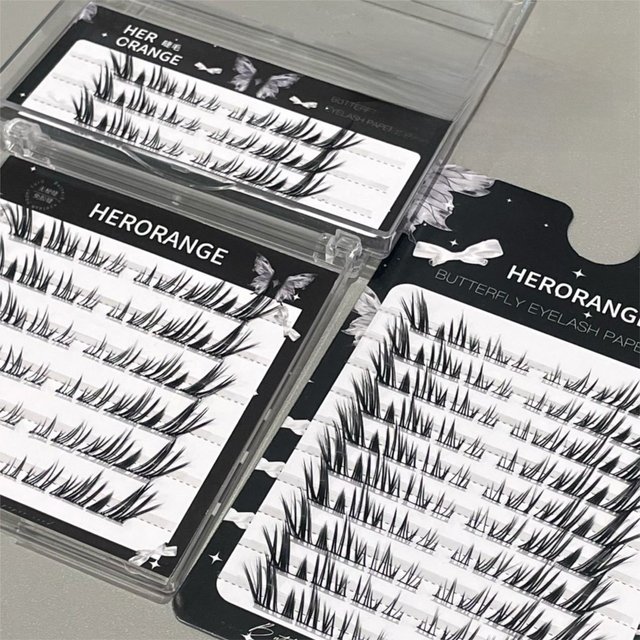 Fox- Eye Lashes individual cluster 7-12mm Mixed Length Black False Eyelashes 0.05mm C Curve Fiber Lashes For Natural dailyMakeup
