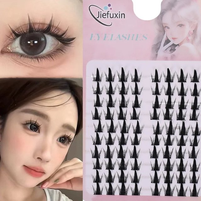 Anime Cosplay & Daily Makeup DIY Sectioned Cluster Lashes Manga Style Natural Wispy Individual False Eyelashes