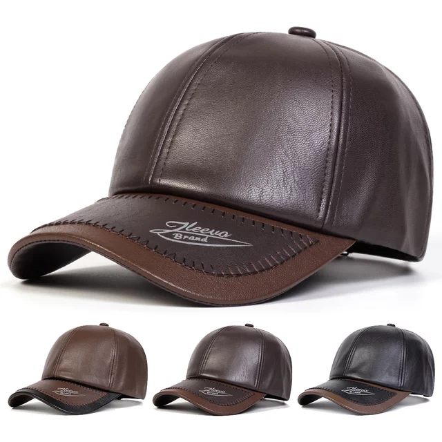 Unisex Hat Brim Print Leather Baseball Caps Spring and Autumn Outdoor Adjustable Casual Hats Sunscreen Hat