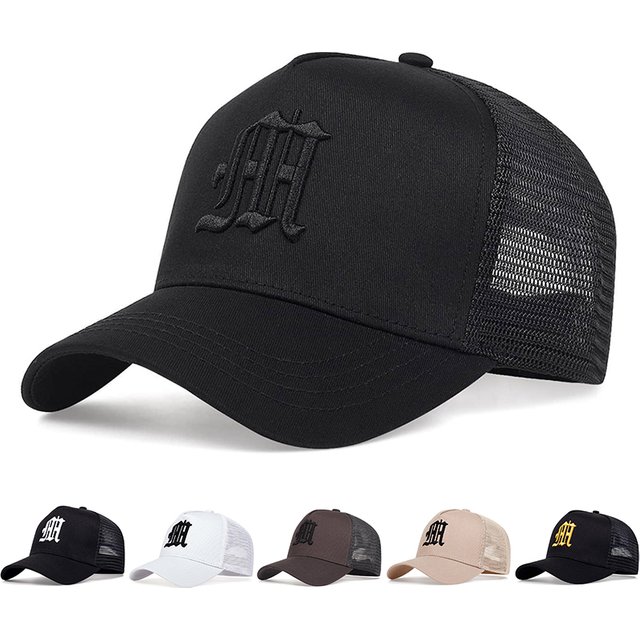 Unisex Gothic Letter Embroidery Baseball Net Caps Spring and Summer Outdoor Adjustable Casual Hats Sunscreen Hat