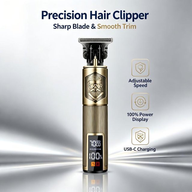 Zero Gap T9 Hair Clipper Cordless Electric Hair Trimmer Portable Precision Hairline Beard Trimming Barber Tool for Family Use