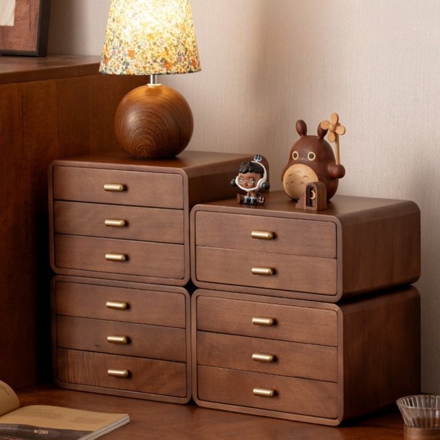 Solid Wood Storage Box Drawer Type Jewelry Organizer Case Desktop Toy Storage Drawers Perfume Watch Cosmetics Organizer Boxes