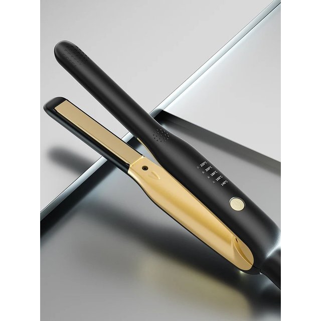 2-in-1 Mini Hair Straightener & Curler - Ceramic Fast Heating 140-220°C - Portable Flat Iron for Short Hair Travel Styling